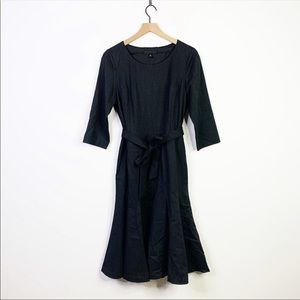 Lafayette 148 New York Grey Ruffle Career Dress 8